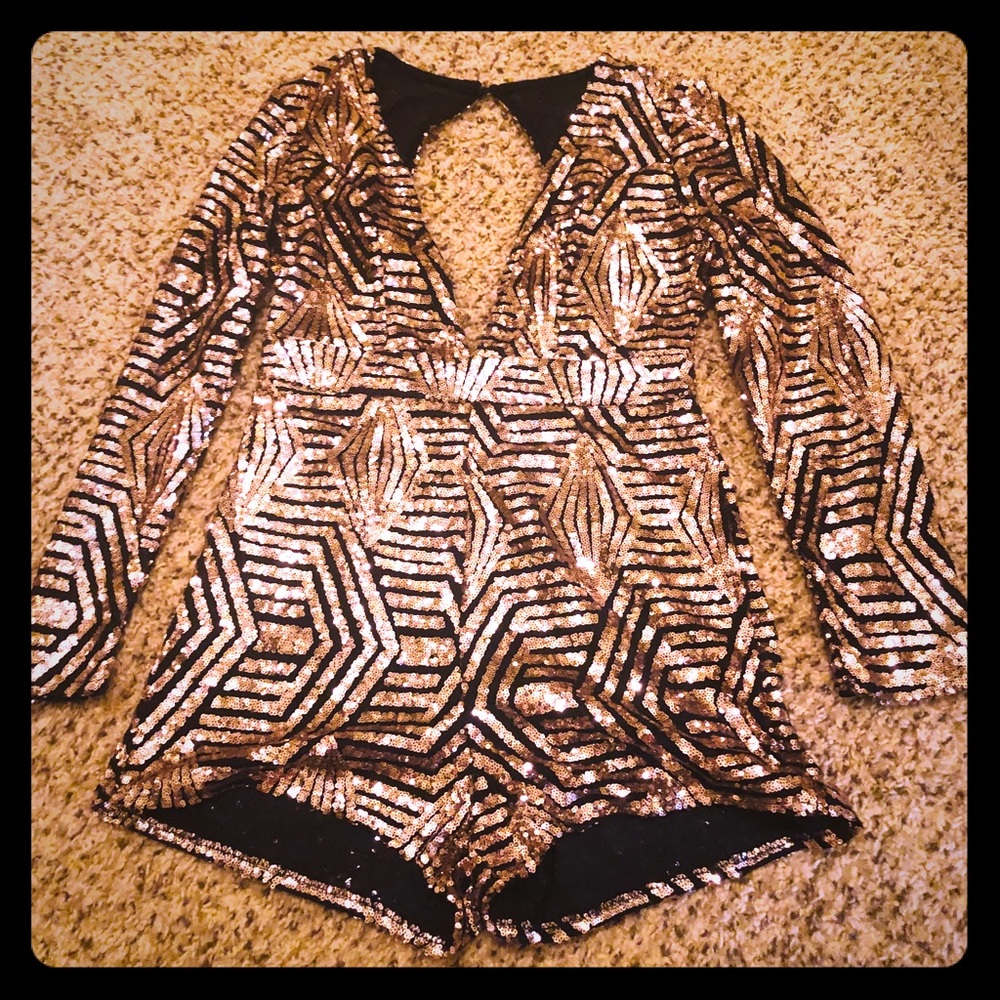 Full sequin romper.